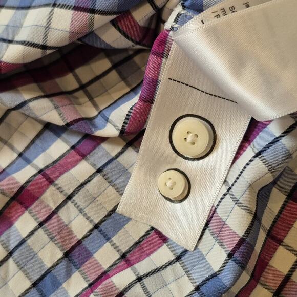 UNTUCKit Performance Button Up Shirt Men XL Pin Oak Plaid Reg Fit Stretch Wickin - Picture 5 of 11